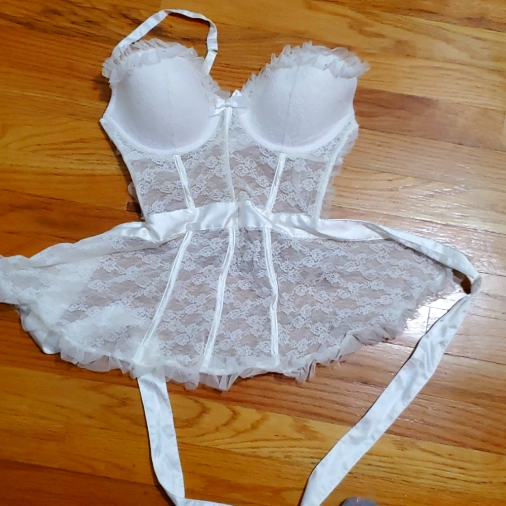 Victoria's Secret white mesh baby doll size 36c